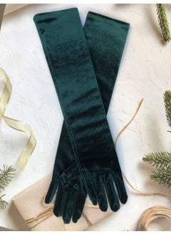 Generic Velvet Long Gloves Elegant Evening Red 65cm 