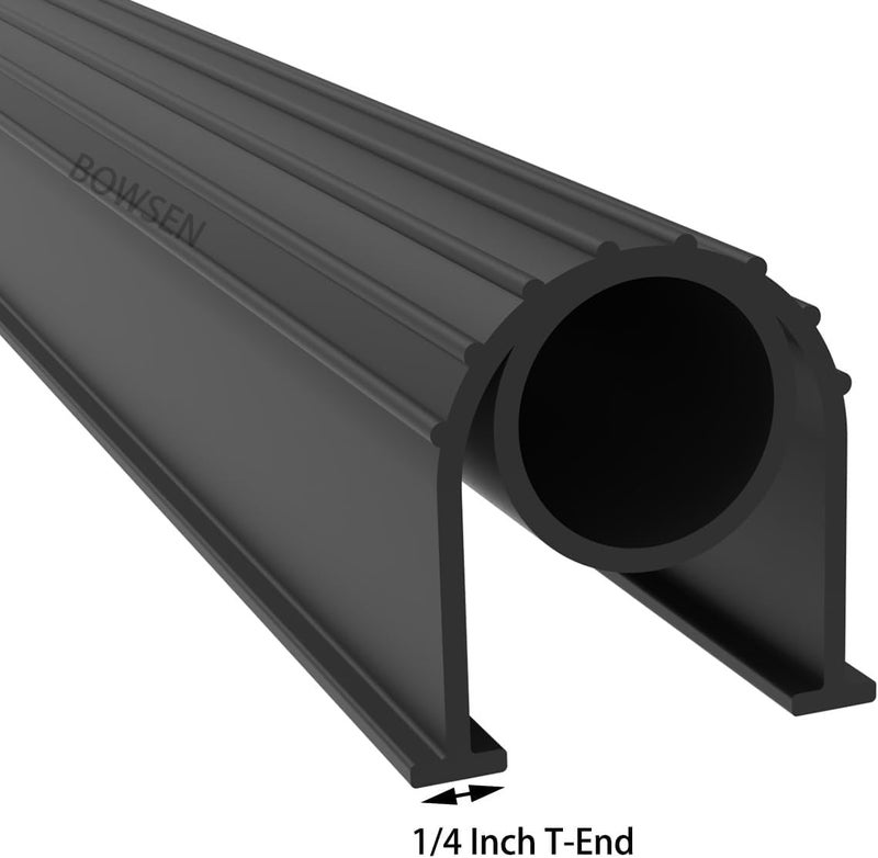 BOWSEN Garage Door Bottom Seals Weatherproof Weather Stripping Threshold Buffering Sealing High Performance EPDM Rubber Resistance Gasket Black 1/4 Inch T-End, 16FT Long - Image 3