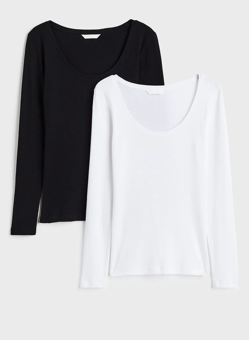 اتش اند ام 2 Pack Ribbed Scoop Neck Top