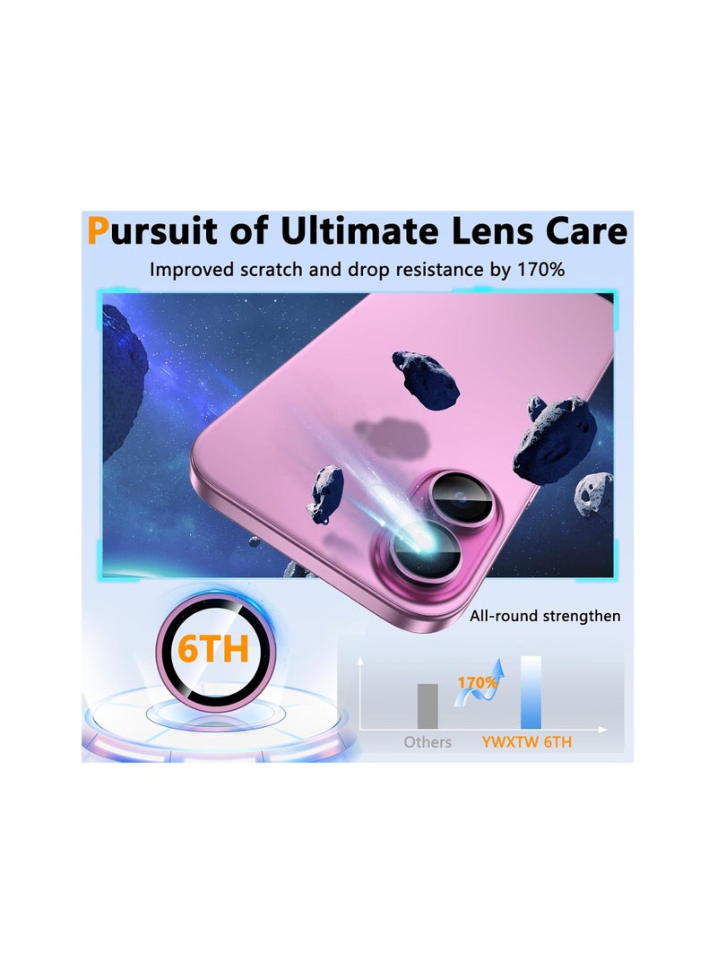 iPhone 16 Plus/iPhone 16 Camera Lens Protector, Individual Anti Scratch Metal Ring Tempered Glass Camera Screen Protector for iPhone 16 Accessories, Case Friendly  - Image 4