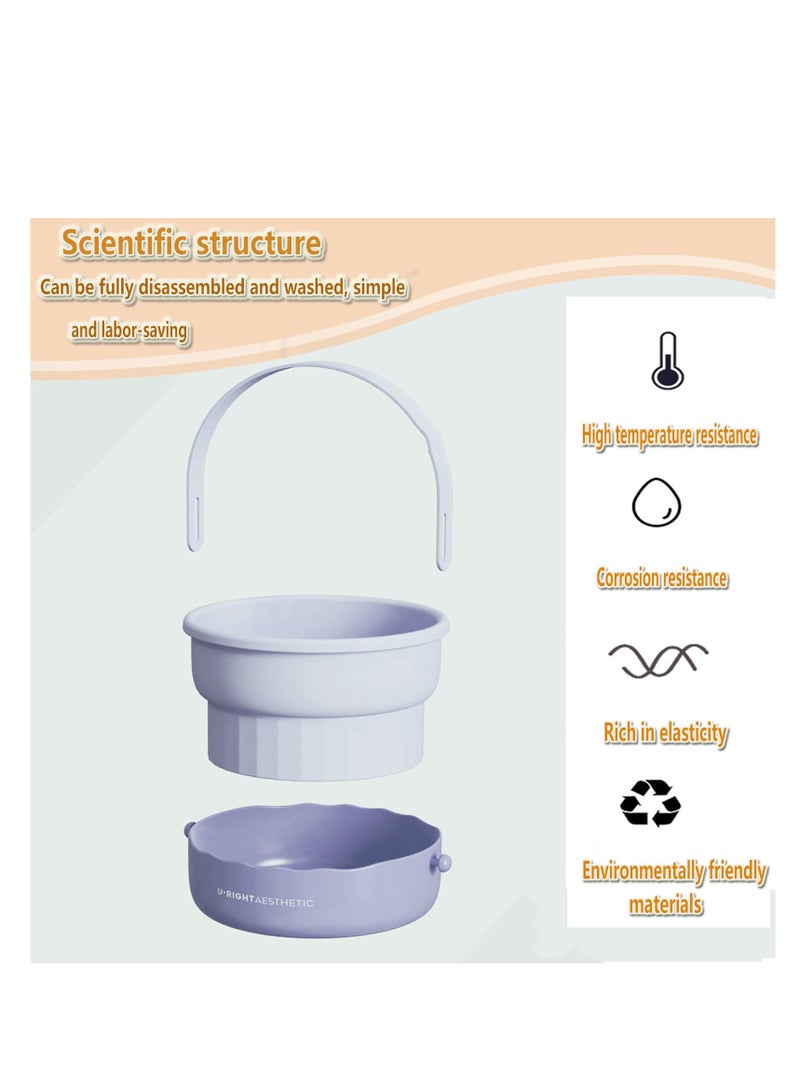 SOLARAE Makeup Brush Cleaning Mat with Brush Drying Holder, 2 in 1 Silicone Cosmetic Brush Cleaning Scrubber Portable Washing Tool Makeup Brush Cleanerfor Makeup Brush, Makeup Sponge, Powder Puff (Purple) - Image 3