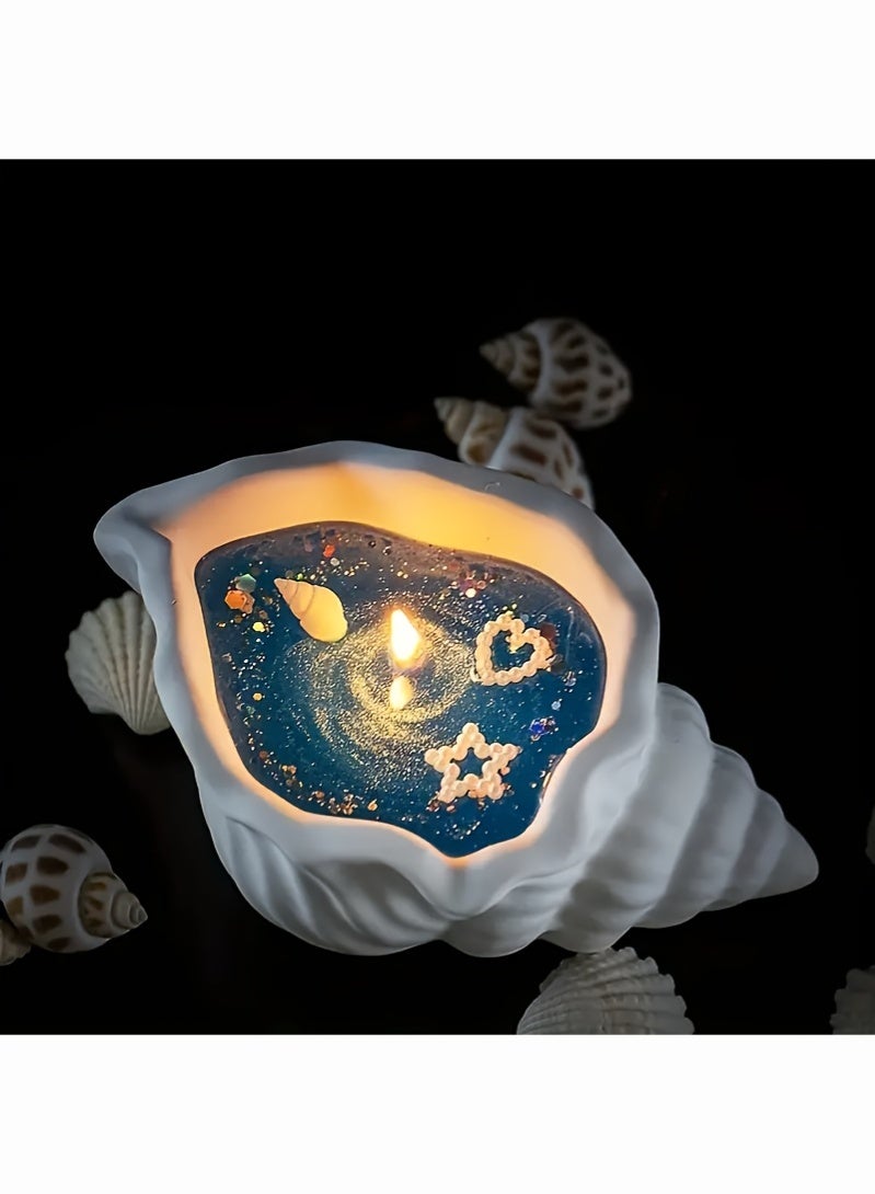 Candle Enchanting Coastal Glow: Starfish & Seashell Soy Wax Candle with Sparkling Embellishments - Perfect for Bedroom and Living Room Ambiance and All-Occasion Gifting  - Image 1