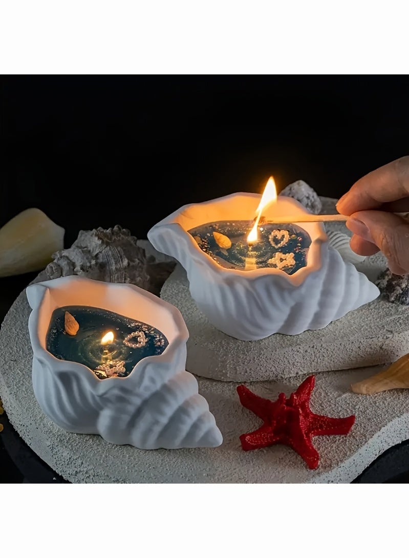 Candle Enchanting Coastal Glow: Starfish & Seashell Soy Wax Candle with Sparkling Embellishments - Perfect for Bedroom and Living Room Ambiance and All-Occasion Gifting  - Image 2