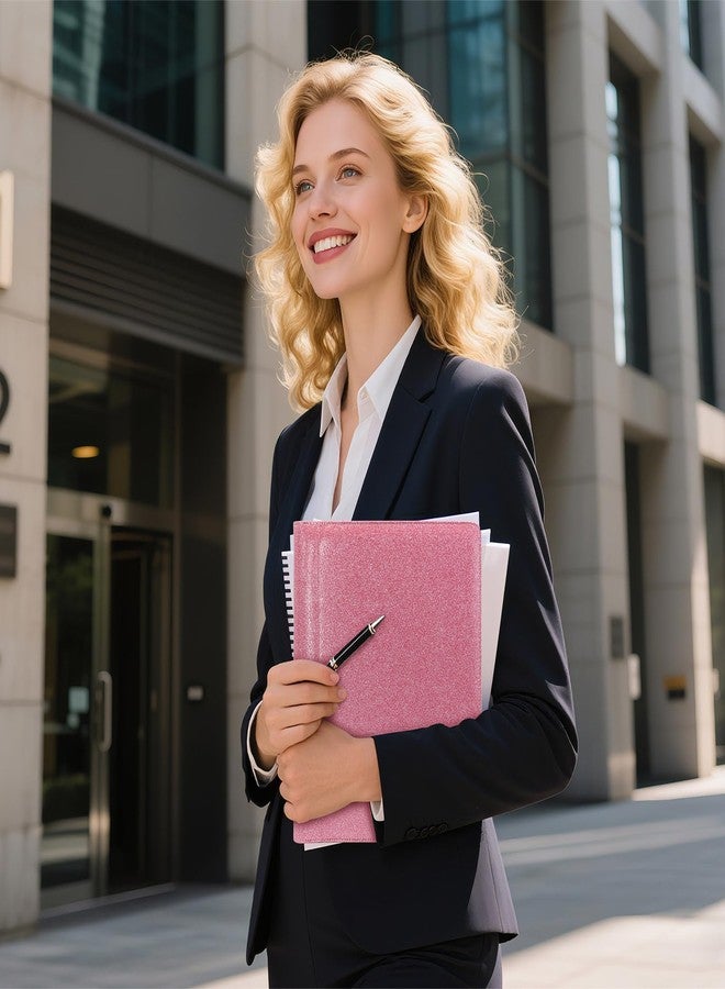FORTAVEM Professional Portfolio Binder, Faux Leather Padfolio for Resume, Note-Taking & Meetings, A4 Letter Writing Pad Holder for Women & Men, Pink - Image 5
