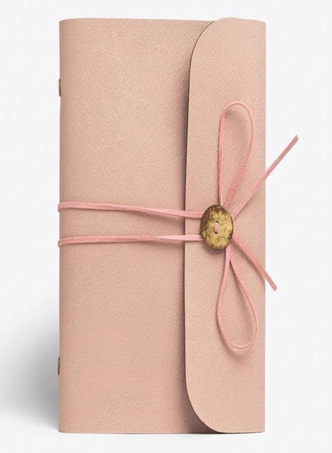 The Messy Corner Handcrafted Threaded Leather Diary | A Stylish A5 Travel Diary for Men and Women | Perfect for birthday, anniversary gift | 90 GSM, 140 Ruled Pages | Salmon Pink - Image 1