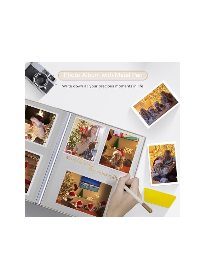 The Bros Large Photo Album, Linen Cover DIY 40 Pages Picture Book with Metallic Pen and Plastic Board, Self Adhesive 4x6 5x7 8x10 Scrapbook Album, Gifts for Women, Mom, Family Baby and Wedding - Image 5