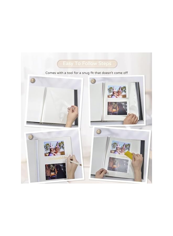The Bros Large Photo Album, Linen Cover DIY 40 Pages Picture Book with Metallic Pen and Plastic Board, Self Adhesive 4x6 5x7 8x10 Scrapbook Album, Gifts for Women, Mom, Family Baby and Wedding - Image 4