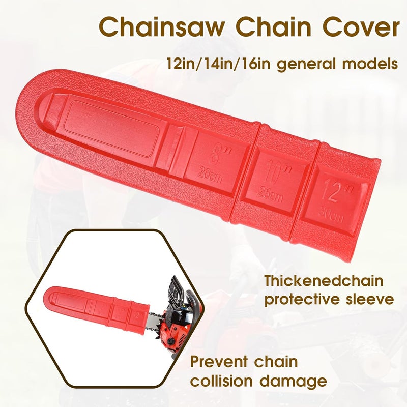 Sliverdew Chainsaw Chain Cover for 8-10-11 inch Chainsaw Bars, Universal Chainsaw Bar Scabbard Cover Red Chainsaw Storage Guide Plate Cover Chainsaw Blade Guard Case Protective Chainsaw Chain Case - Image 3