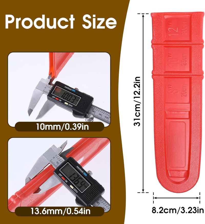 Sliverdew Chainsaw Chain Cover for 8-10-11 inch Chainsaw Bars, Universal Chainsaw Bar Scabbard Cover Red Chainsaw Storage Guide Plate Cover Chainsaw Blade Guard Case Protective Chainsaw Chain Case - Image 2