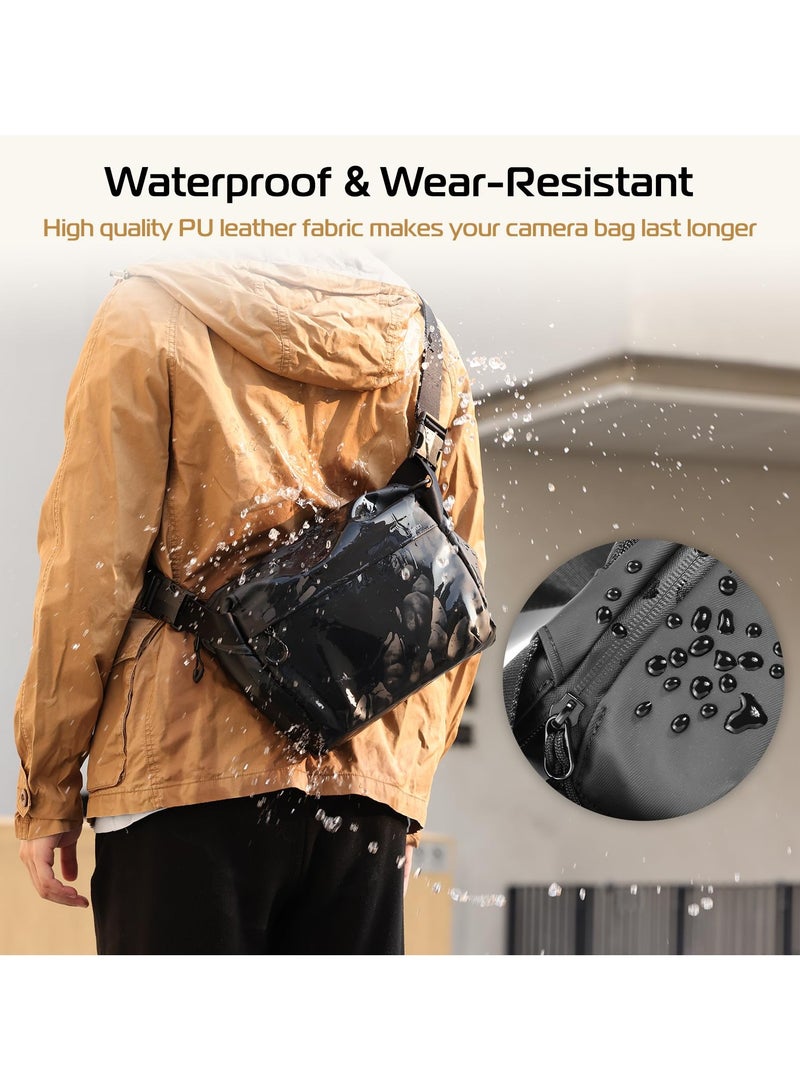 ULANZI Versatile Camera Shoulder Bag Photography Travel Messenger Portable Travel Bag Accessories Stylish Crossbody DSLR Sling Bag Compatible with Sony Canon etc -Black - Image 2