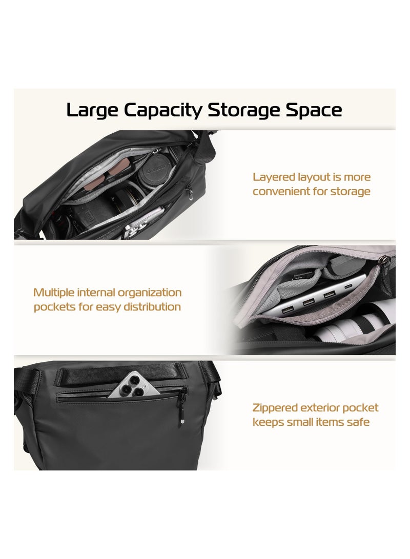 ULANZI Versatile Camera Shoulder Bag Photography Travel Messenger Portable Travel Bag Accessories Stylish Crossbody DSLR Sling Bag Compatible with Sony Canon etc -Black - Image 5