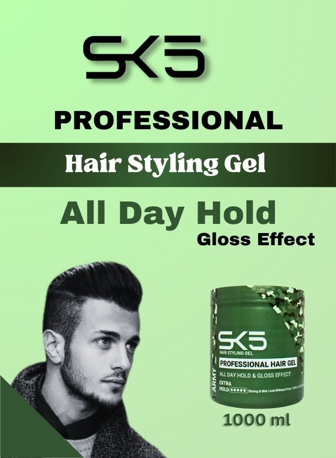 SK5 Hair Gel All Day Hold with Gloss  effect (Extra Hold) (1000g) - Image 2