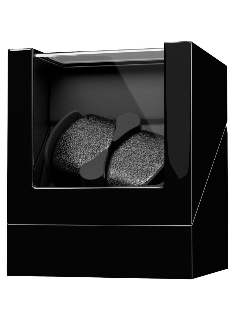 DUKWIN - Automatic Watch Winder with Piano Paint, Watch Box for Two Watches with Ultra-Quiet Motor, Dual Power Source Watch Storage Box for Men and Women - Image 1