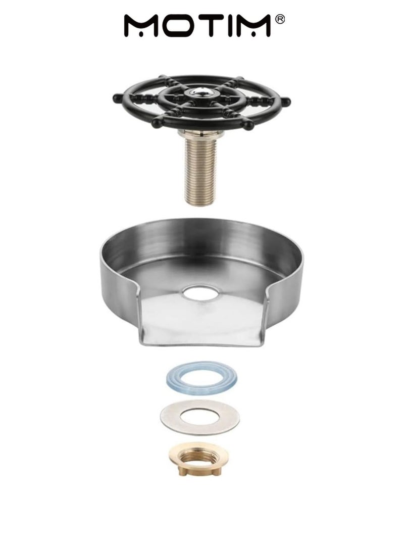 Motim Glass Rinser for Kitchen Sink Stainless Steel Sink Cleaning Spray Cup Washer Bar Glass Rinser Kitchen Sinks Accessories Cup Washer with Valve Tee for Home Hotel Bar - Image 3