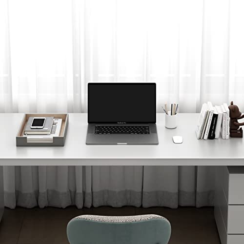 Thipoten Leather Letter Tray, THIPOTEN Elegant Desk Organizer for Office Supplies, Mail, Paper, File, Magazine, Perfect Office Organization for Desktop(Grey) - Image 3