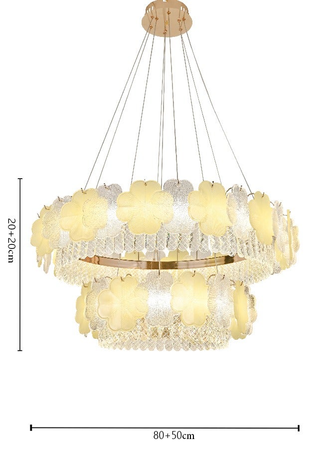 Fiamco modern chandelier with 3 LED lights - 8009-D800*D500 - Image 2