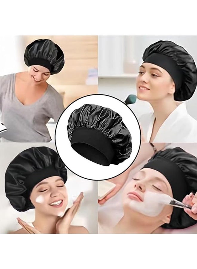 2Pcs Oversize Silk Satin Hair Bonnet for Sleeping, Sleep Bonnet with Elastic Soft Band,Sleep Bonnet Sleep Cap for Hair Curly Hair Sleeping Natural Hair  - Image 5