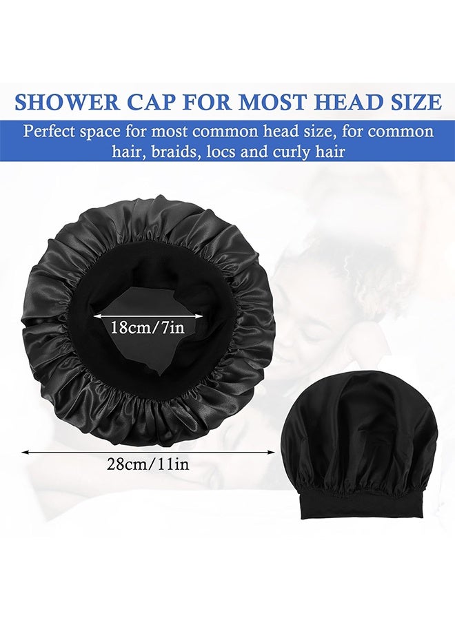 2Pcs Oversize Silk Satin Hair Bonnet for Sleeping, Sleep Bonnet with Elastic Soft Band,Sleep Bonnet Sleep Cap for Hair Curly Hair Sleeping Natural Hair  - Image 4