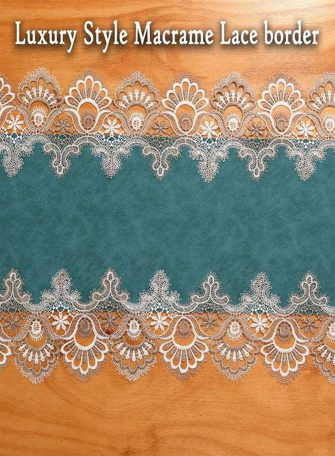 Jeloris Lace Table Runner, Waterproof Oil-Proof PU Leather Table Runner with Exquisite Lace, for Dining, Wedding, Shower, Party (Teal, 16x72 inch) - Image 3