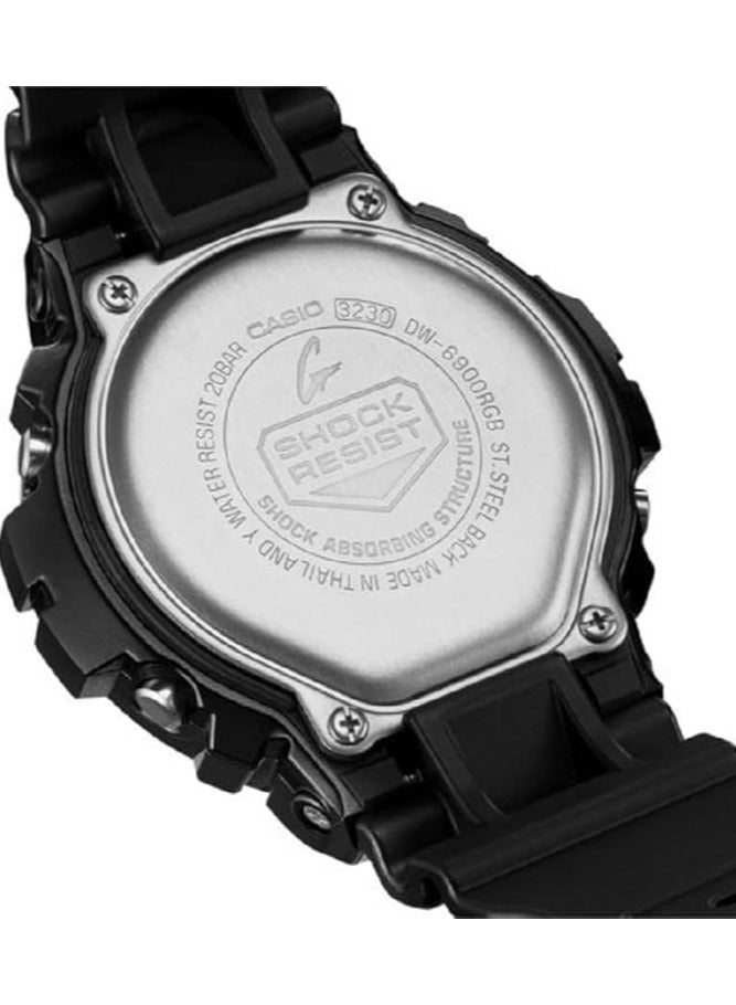 Casio G-Shock Watch - DW-6900RGB-1DR Black Dial, Black Band - Image 3