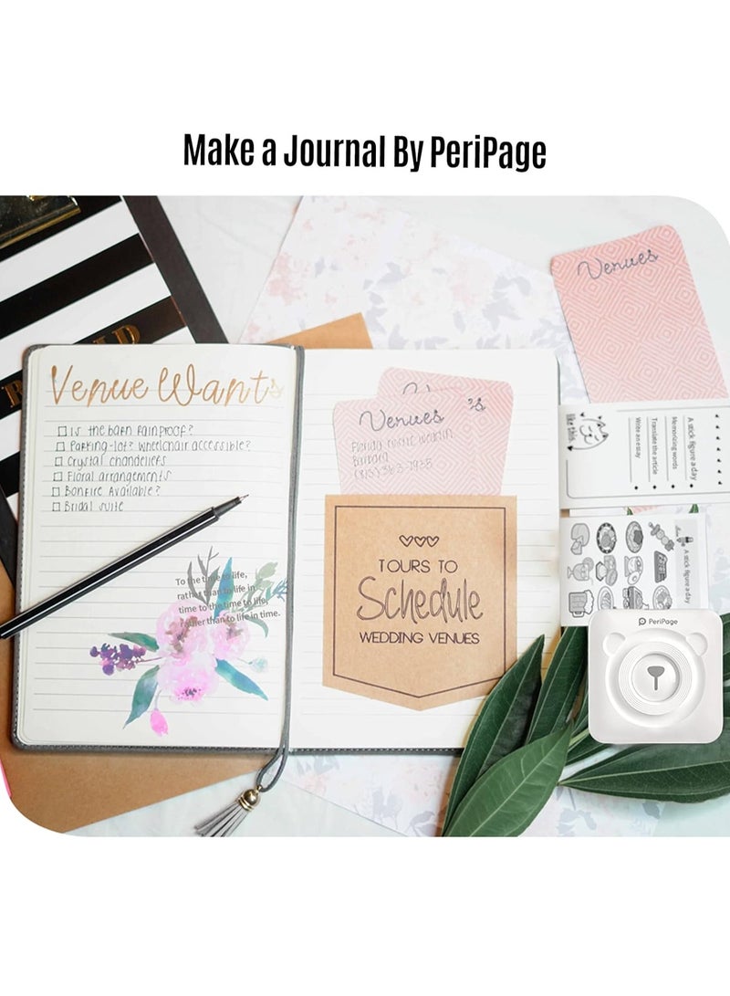 PeriPage Bisofice PeriPage Mini Printer, PeriPage A6 Pro 304DPI, Pocket HD Wireless BT Thermal Printer Picture Photo Label Memo Notes Journal Receipt Paper Instant Printer Sticker AR Photo Inkless Printing - Image 4