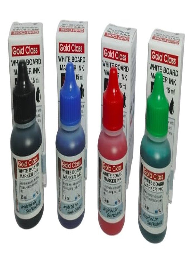 Gold Class Combo Pack Of White Board Bold Marker Ink 15Ml | Easily Refillable | Suitable For Multiple Surfaces | Office & School Stationery (Set Of 4) - Image 3