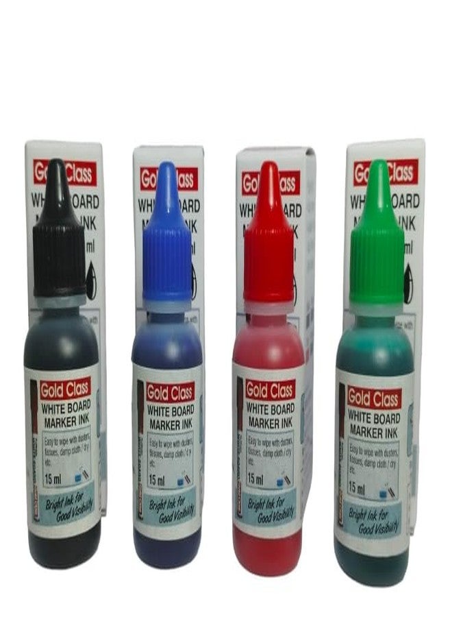 Gold Class Combo Pack Of White Board Bold Marker Ink 15Ml | Easily Refillable | Suitable For Multiple Surfaces | Office & School Stationery (Set Of 4) - Image 2