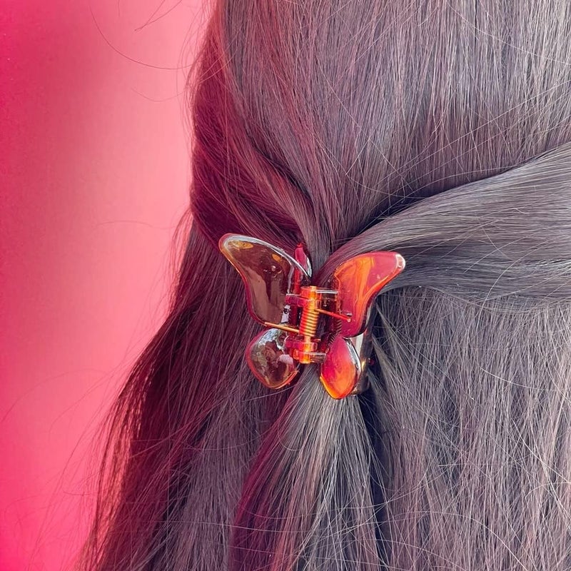 GLITTERS® Trendy Butterfly Non-Slip Claw Clips - Pack of 2 (Black & Brown) - Image 3