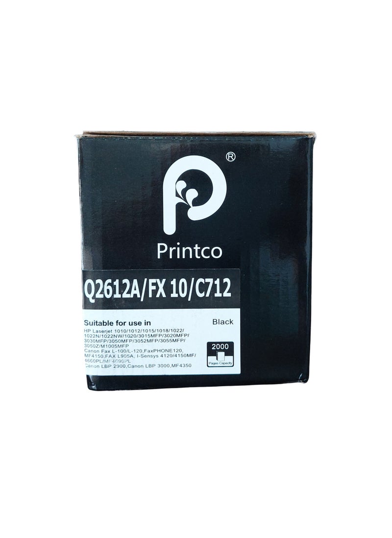 Printco Compatible With Toner Cartridge HP 12A Q2612A Replacement for HP Laserjet 1020 1010 1012 1018 1022 3015 3030 3050 3055 3020 1022n 3052 M1005 M1319f MFP Works With Canon FX10 C712  - Image 2