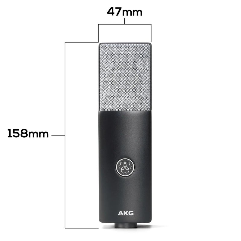 AKG C104 Professional Large Diaphragm Cardioid Condenser Microphone â€“ XLR Studio Mic for Podcasting, Streaming, Broadcasting & Music Recording, Low Noise, High SPL, Sustainable Design - Image 3