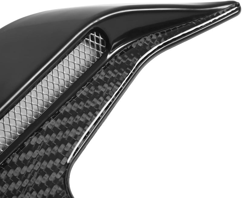 Pair Hood Side Air Vent Grill Decorative Cover, Exterior Side Air Flow Trim with Self Adhesive Backing, Universal Left Right Carbon Fiber ABS for Car Front or Side (Black) - Image 5