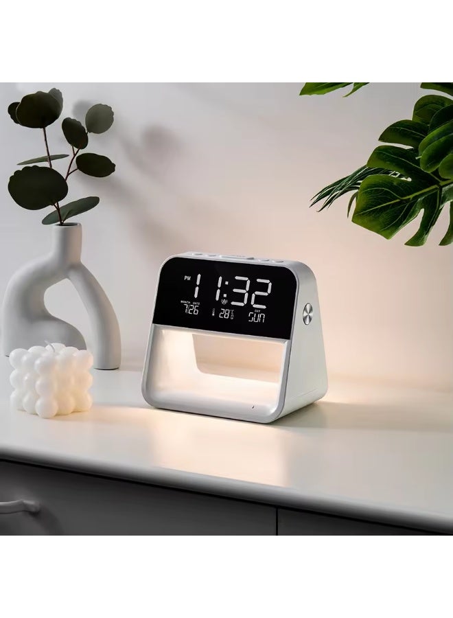 bedroom bedside lamp clock, made of ABS material suitable for home/office holiday atmosphere decoration USB plug in use - Image 1