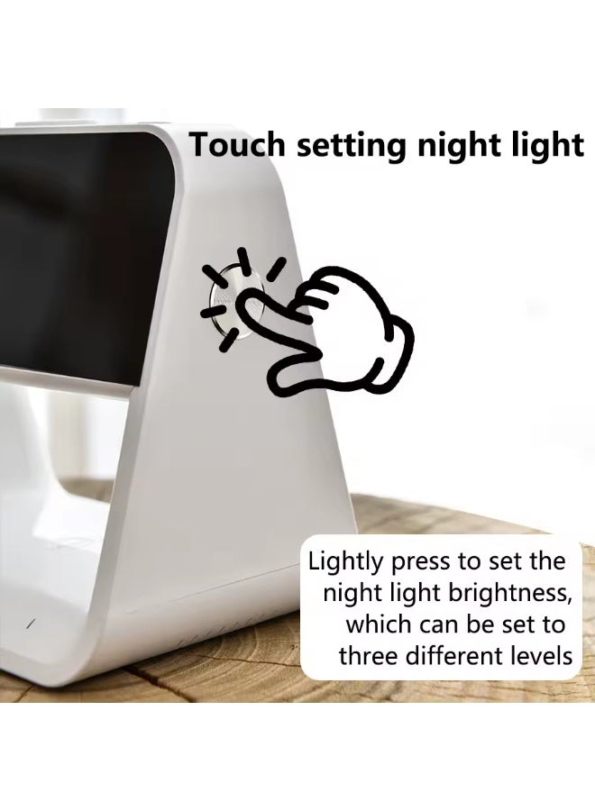 bedroom bedside lamp clock, made of ABS material suitable for home/office holiday atmosphere decoration USB plug in use - Image 4