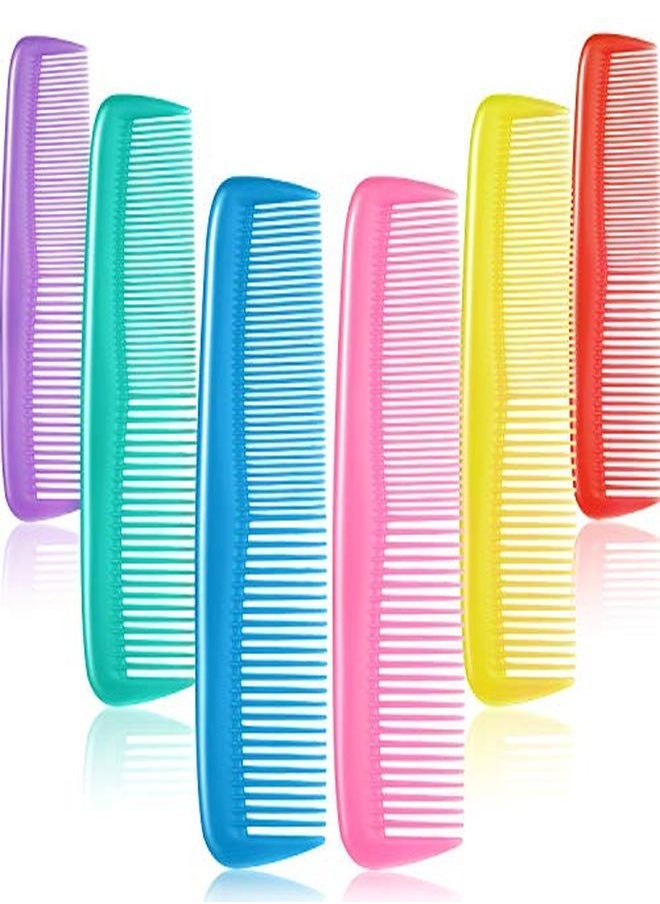 Leinuosen 24 Pieces Hair Combs Set Plastic Hair Comb For Women And Men, Fine Dressing Comb (Yellow, Purple, Green, Blue, Red, Pink)  - Image 1
