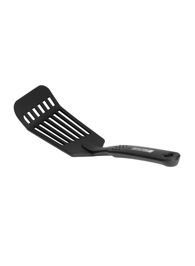 Royalford Nylon Long Slotted Spatula 32X8Cm Dishwasher Safe Black - Image 3