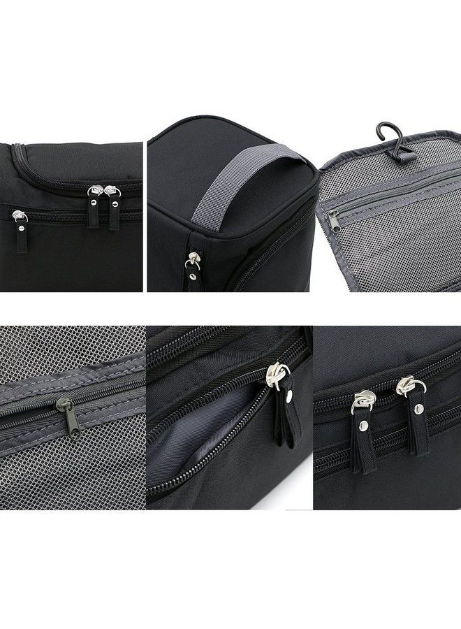 EAYIRA Travel 13 Cms Toiletry Bag Cosmetic Bag With Hook For Travel Makeup Organizer Cosmetic Pouch Household Grooming Kit Makeup Bag (Black)  - Image 4