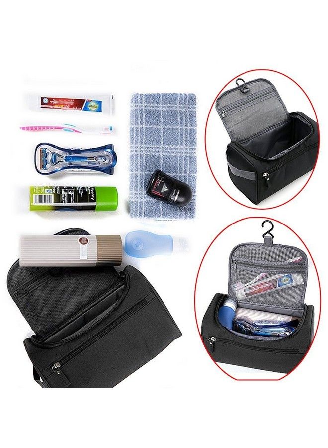 EAYIRA Travel 13 Cms Toiletry Bag Cosmetic Bag With Hook For Travel Makeup Organizer Cosmetic Pouch Household Grooming Kit Makeup Bag (Black)  - Image 5