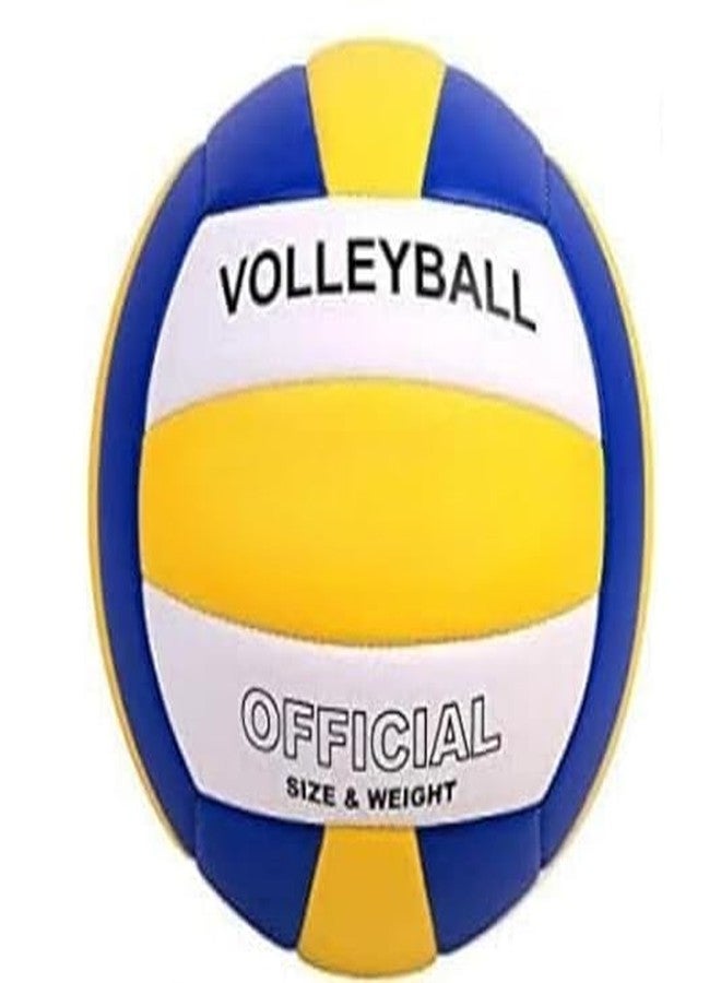 DESCTIDY كرة طائرة ديسكتيدي، مقاس 5، كرة ناعمة | للجنسين، لجميع الأعمار | داخلية وخارجية | جودة البطولات - أصفر، رمادي، أزرق - Image 1