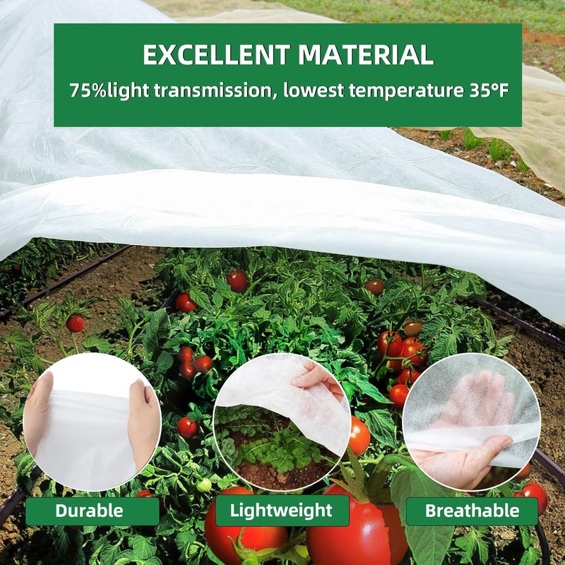 NANYEZH Plant Covers Freeze Protection, 10Ft x 30Ft Frost Blankets for Outdoor Plants, 0.9oz/ydÂ² Garden Floating Row Fabric Cover, Raised Garden Bed Cover for Winter Vegetables, Pest, Sun Protection - Image 4