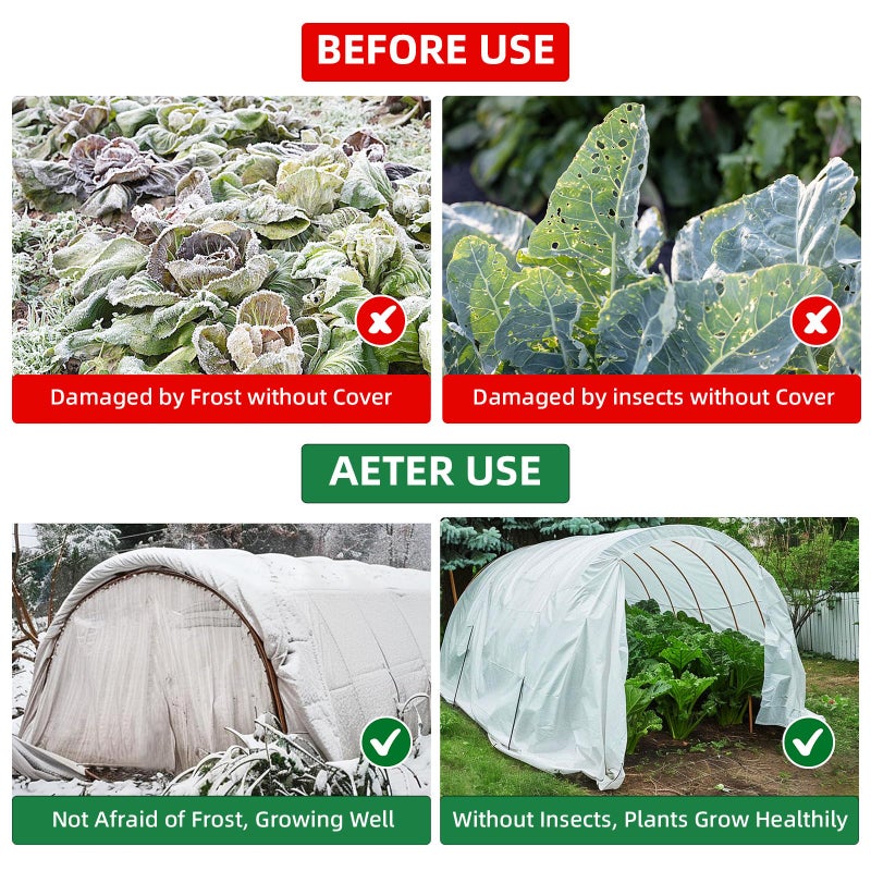 NANYEZH Plant Covers Freeze Protection, 10Ft x 30Ft Frost Blankets for Outdoor Plants, 0.9oz/ydÂ² Garden Floating Row Fabric Cover, Raised Garden Bed Cover for Winter Vegetables, Pest, Sun Protection - Image 3