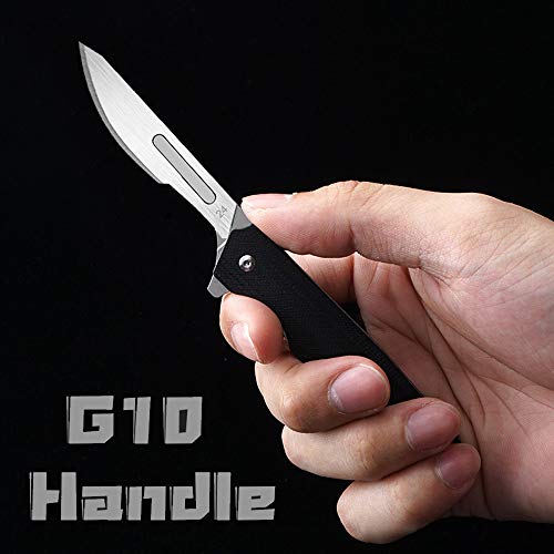 edcfans EDC Folding Scalpel Knife: G10 Handle, EDC Pocket Utility Knife with 10 Replaceable Scalpel Blades. - Image 4
