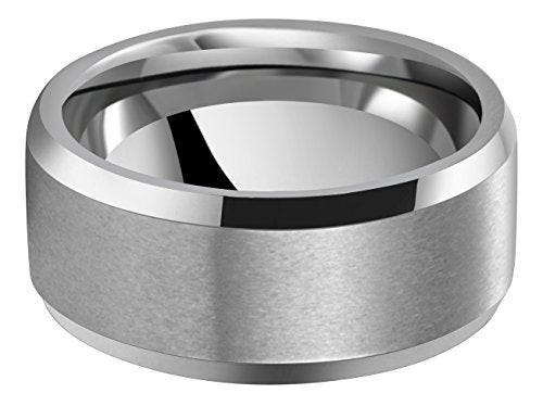 CROWNAL 6mm 8mm 10mm Tungsten Carbide Wedding Band Ring for Men Women in Comfort Fit Beveled Edges and Matte Finish Size 5 To 17 (10mm,6) - Image 2