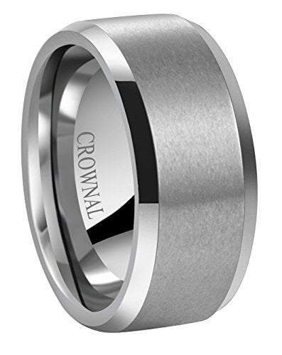 CROWNAL 6mm 8mm 10mm Tungsten Carbide Wedding Band Ring for Men Women in Comfort Fit Beveled Edges and Matte Finish Size 5 To 17 (10mm,6) - Image 5