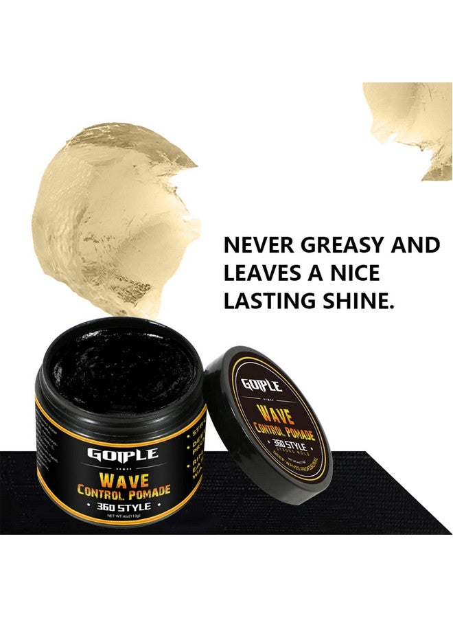 Goiple Natural Pomade for Men's Strong Hold and Layered Waves - Easy Wash Hair Cream, Grease for Moisture, Control and Silky Shine 4oz - Image 3