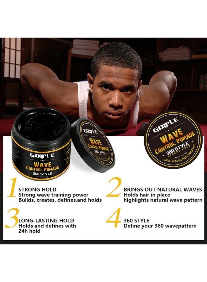 Goiple Natural Pomade for Men's Strong Hold and Layered Waves - Easy Wash Hair Cream, Grease for Moisture, Control and Silky Shine 4oz - Image 4