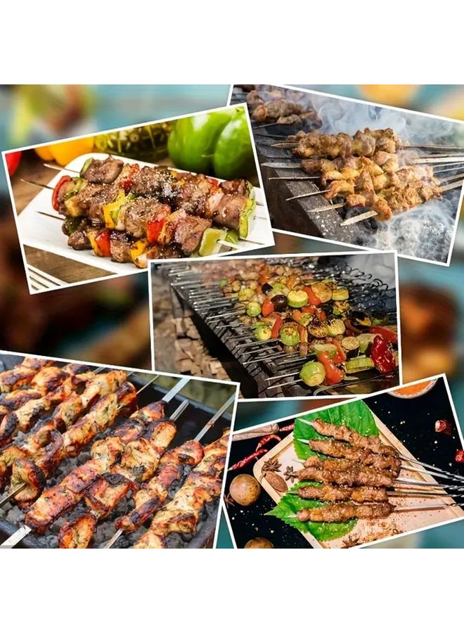 9 Shaped Flat Stainless Steel Barbecue Skewers Bulk 15 75 Inch Rust Resistant - Image 5