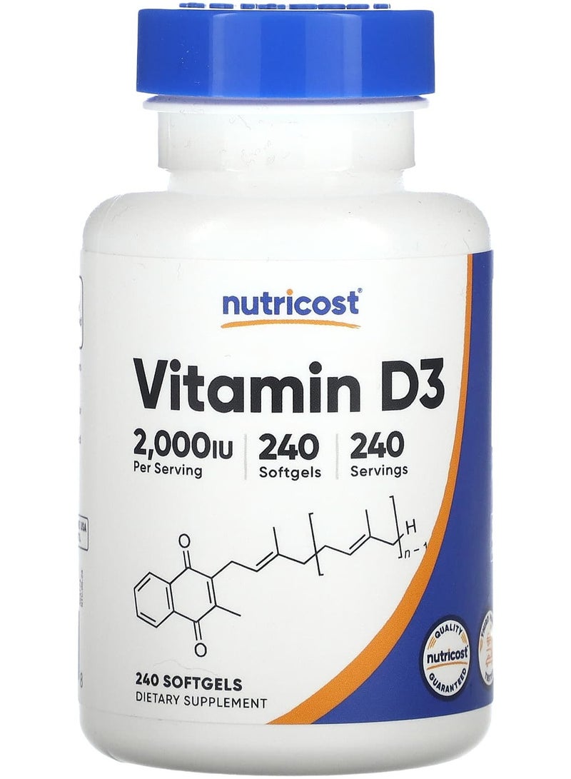 Nutricost Vitamin D3, 2,000 IU, 240 Softgels