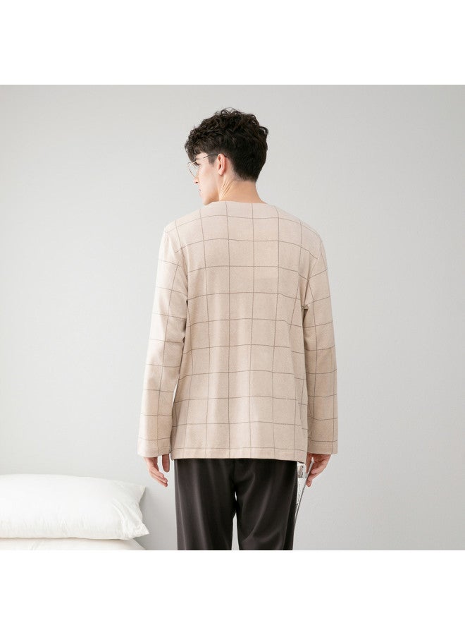 Fenton v-neck Cardigan Long-sleeve Pajama Set For Men - Casual Loungewear & Home Outfit - Image 3