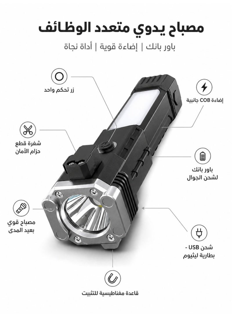 Multifunctional Emergency Car Flashlight with Window Breaker and Seatbelt Cutter - Image 1