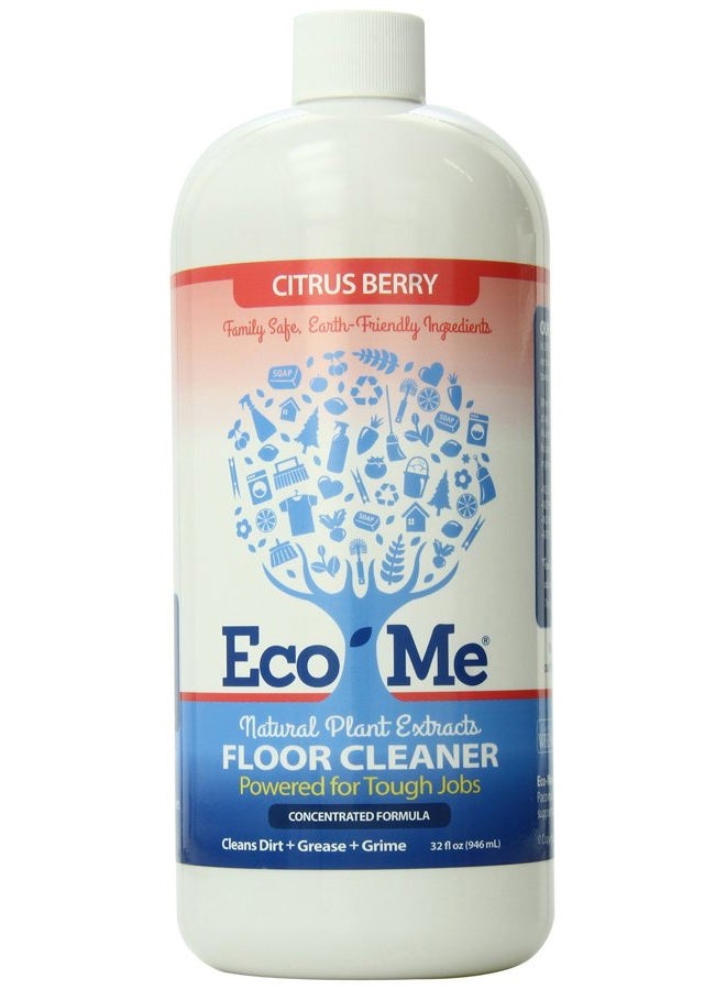 eco me منظف متعدد الأسطح والأرضيات مركز من النباتات الطبيعية، شفاف، 31.99 أونصة سائلة، توت الحمضيات - Image 1